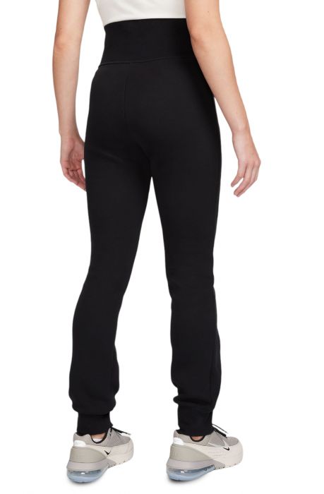 High-Waisted Slim Zip Pants Black