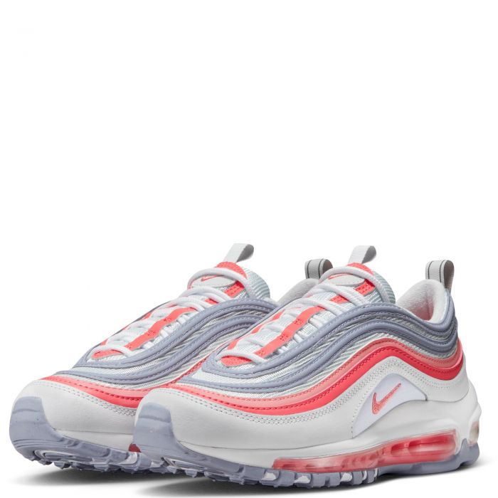 Grade School Air Max 97 WHITE/CORAL CHALK-PHOTON DUST-INDIGO HAZE