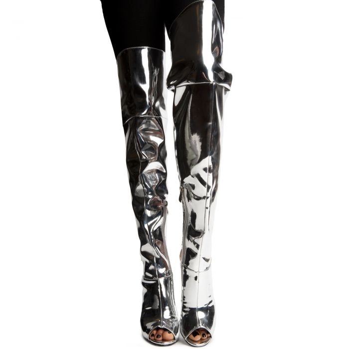 Connie-40 High Heel Boot Silver