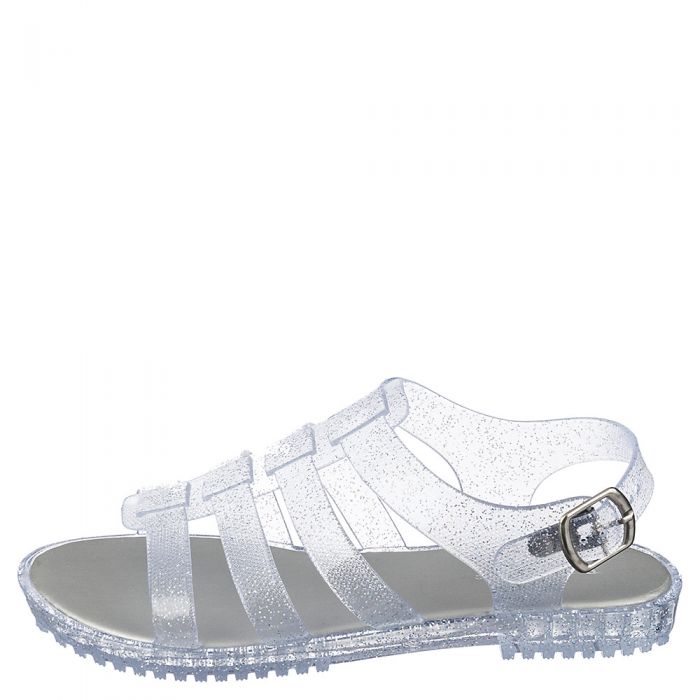 women's glitter jelly sandals