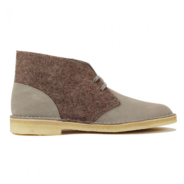 Clarks for Men: Desert Boot Grey Felt Grey