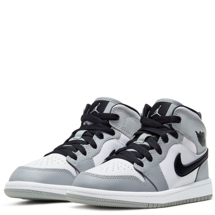 (PS) Air Jordan 1 Mid LT Smoke Grey/Black-White