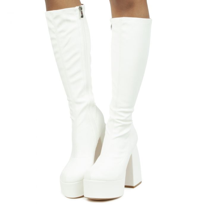 Sukki-2 Chunky Platform Boot White PU