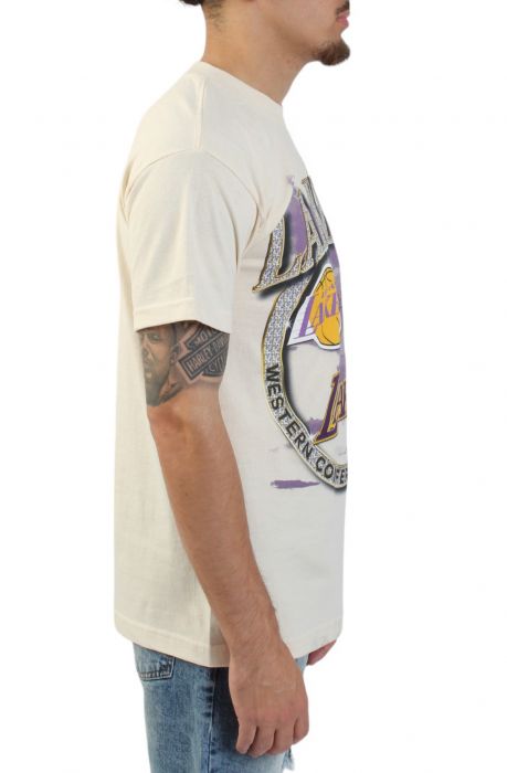 ★Mitchell & Ness NBA Crown Jewels Lakers T-Shirt 関税込★ Mitchell & Ness Natural Los Angeles Lakers Hardwood Classics