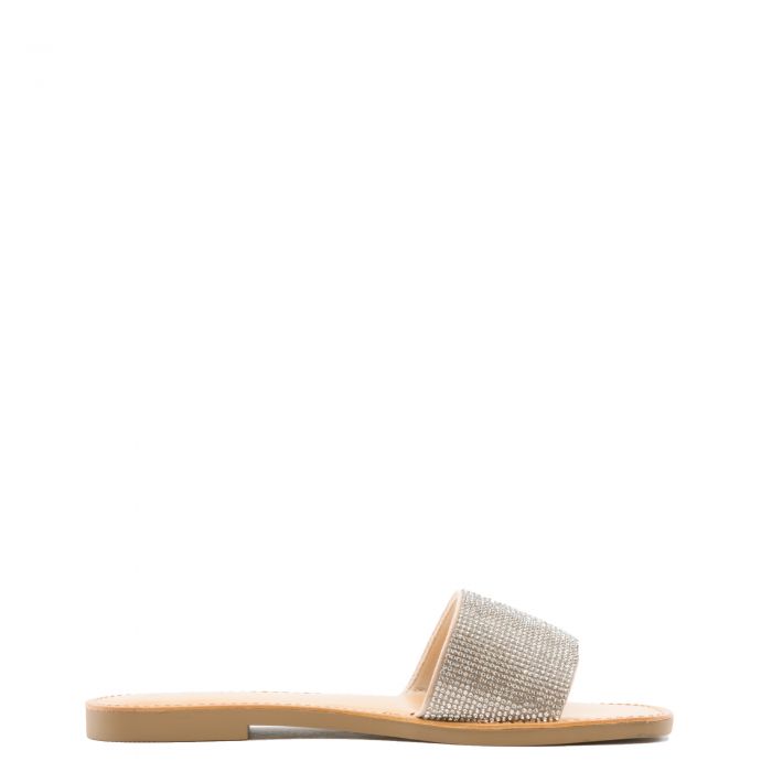 Justice-S Flat Sandals Silver Stone