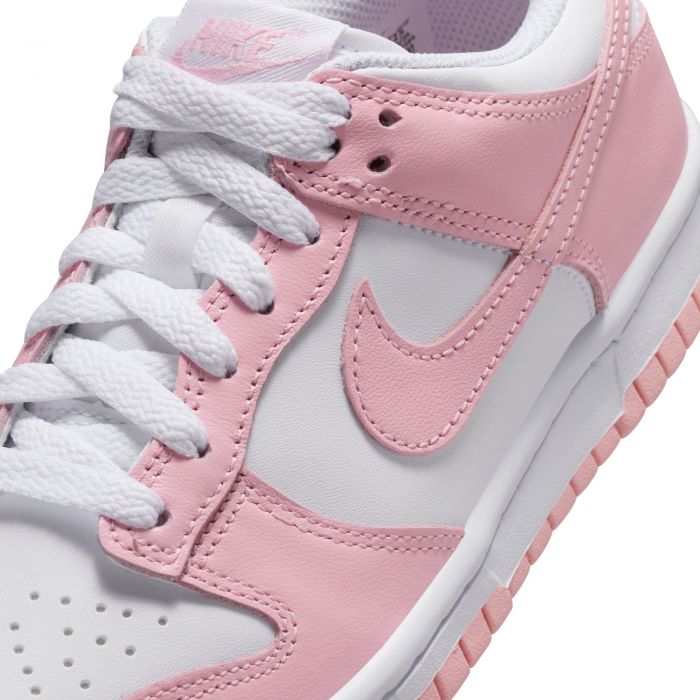 Grade School Dunk Low White/Med Soft Pink-White-White
