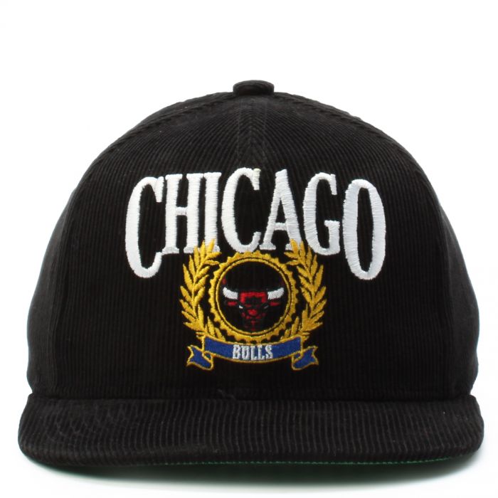 Chicago Bulls Corduroy Snapback  Black