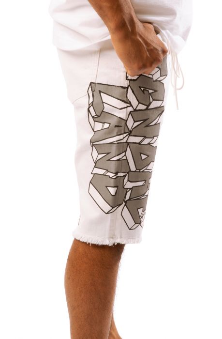 Bombers Denim Shorts White
