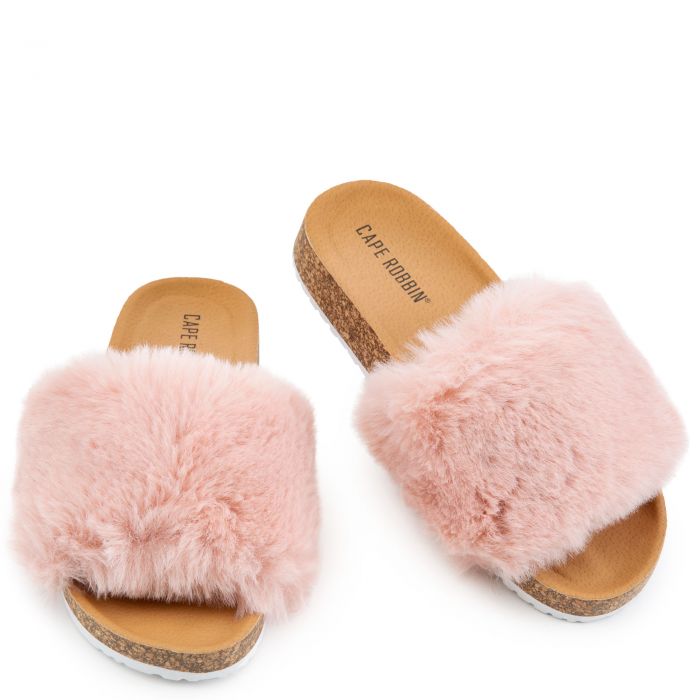 CAPE ROBBIN Teaneck Fur Sandals TEANECK-SHI-BLSH - Shiekh