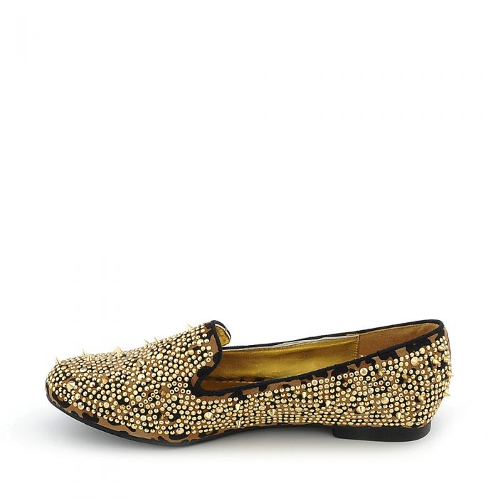 Mindy-AS Casual Flat Shoe Leopard Print/Gold
