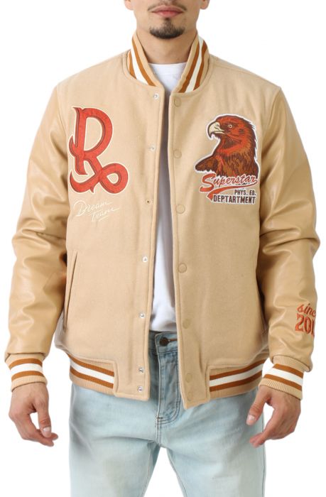 All American Varsity Jacket Beige