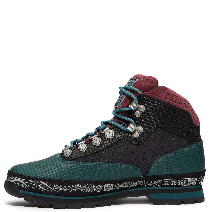 Dia de Muertos Euro Hiker Boot Teal Full Grain