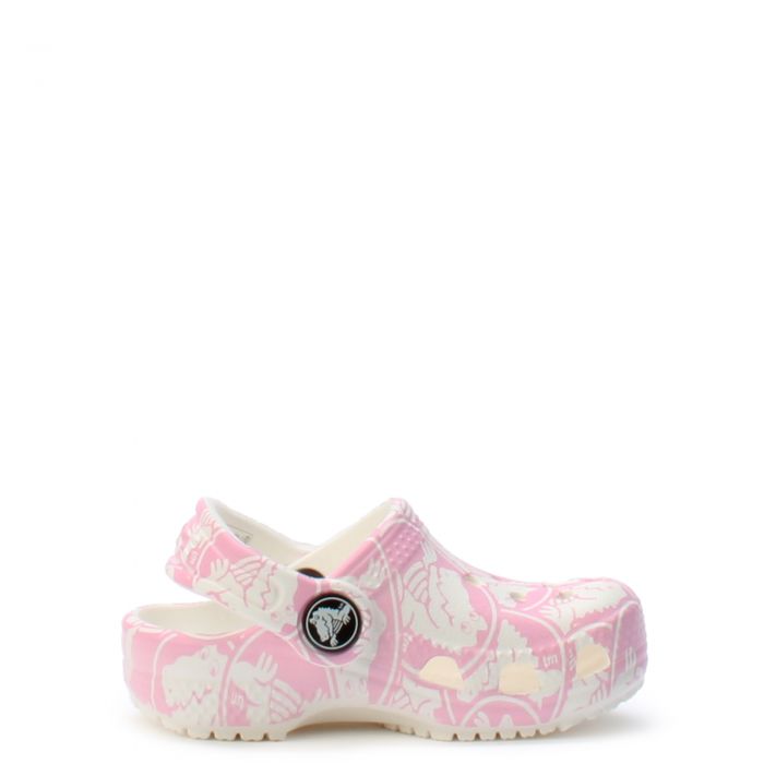 Toddler Classic Duke Print Clog Pink Tweed/White