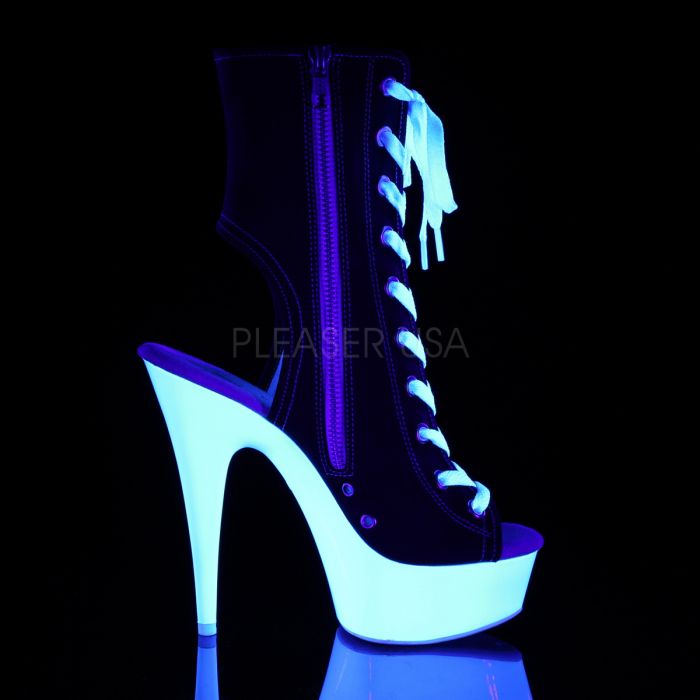 DELIGHT-1016SK Blk Canvas/Neon Wht