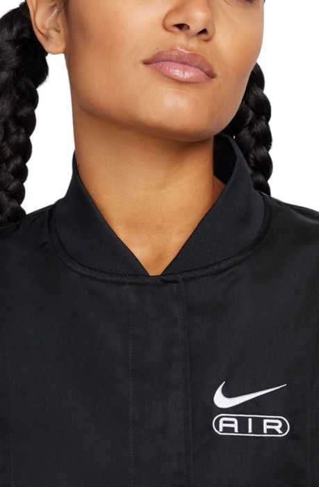 Air Oversized Woven Bomber Jacket Black/White