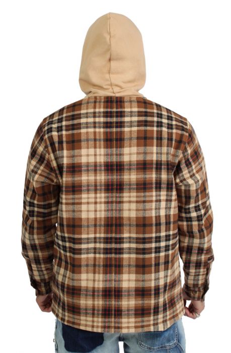 Sherpa Hooded Flannel  Bison