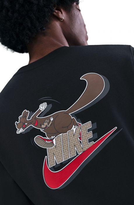 Sportswear Club  Fleece Crew-Neck Sweatshirt Black/Mosswood Brown