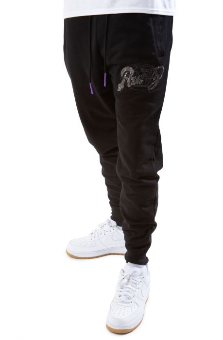 Stone Script Jogger Black-Black