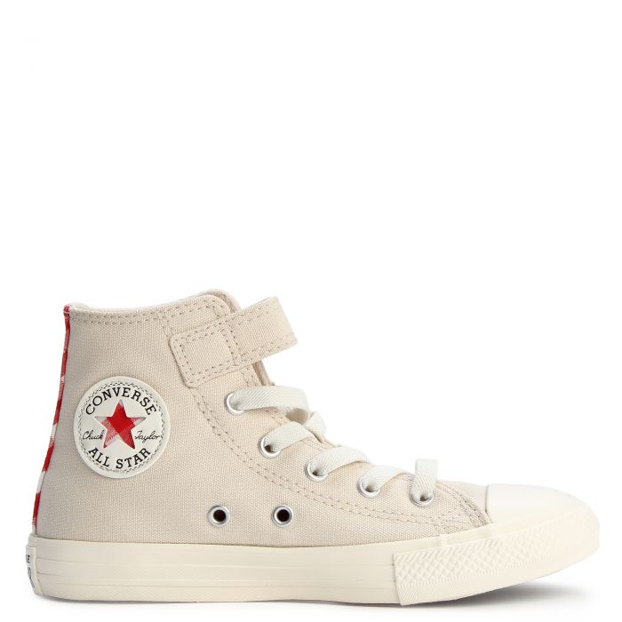 Pre-School Chuck Taylor All Star Checkered Accents Easy-On Light Dune/Egret/Red