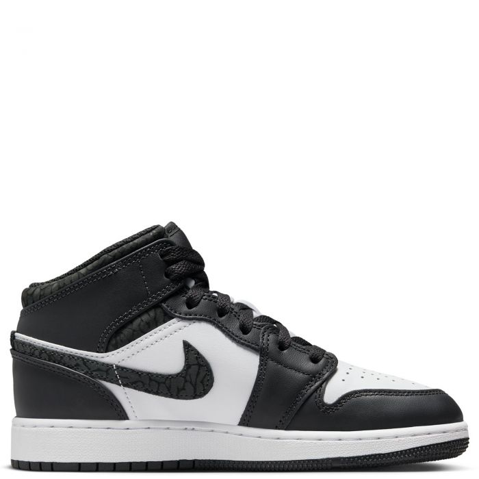 Grade School Air Jordan 1 Mid SE Off Noir/Black-White-Black