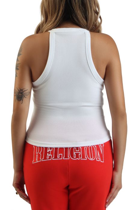 True Religion X Bella Dona Crystal Halter Top White