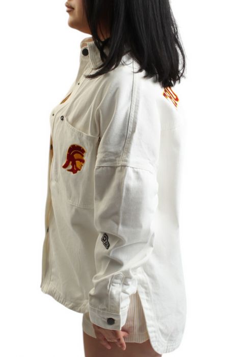 USC TROJANS Hometown Button Down Jacket  Cream