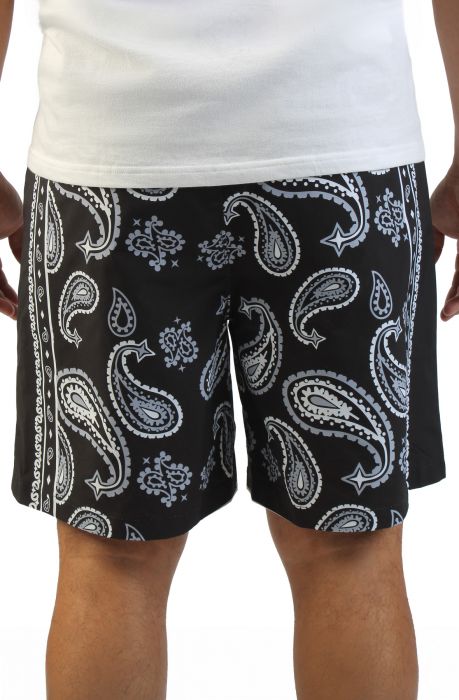 FBRK Paisley Woven Shorts 610-84990FB-BLK - Shiekh