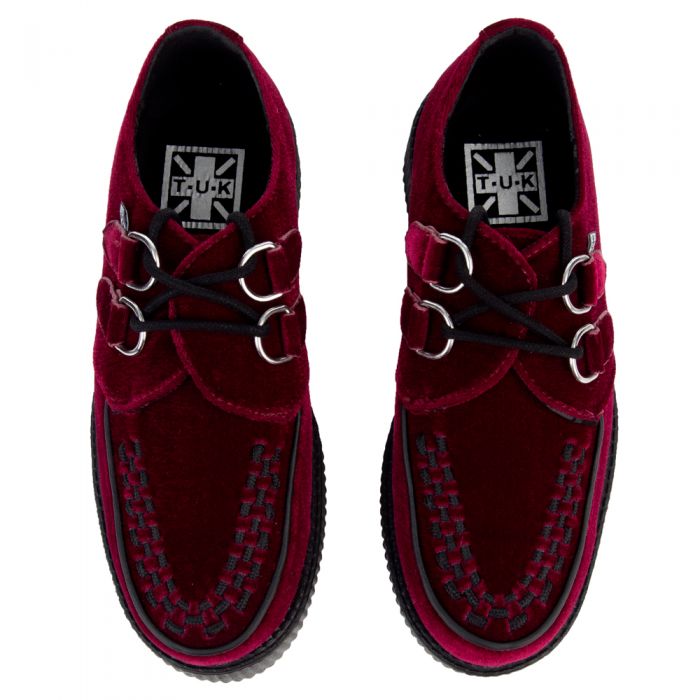 T.U.K Burgundy Velvet Viva Mondo Creeper Burgundy