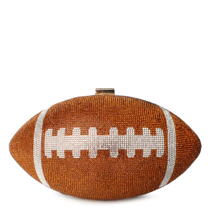 Rhinestone Football Purse  Camel