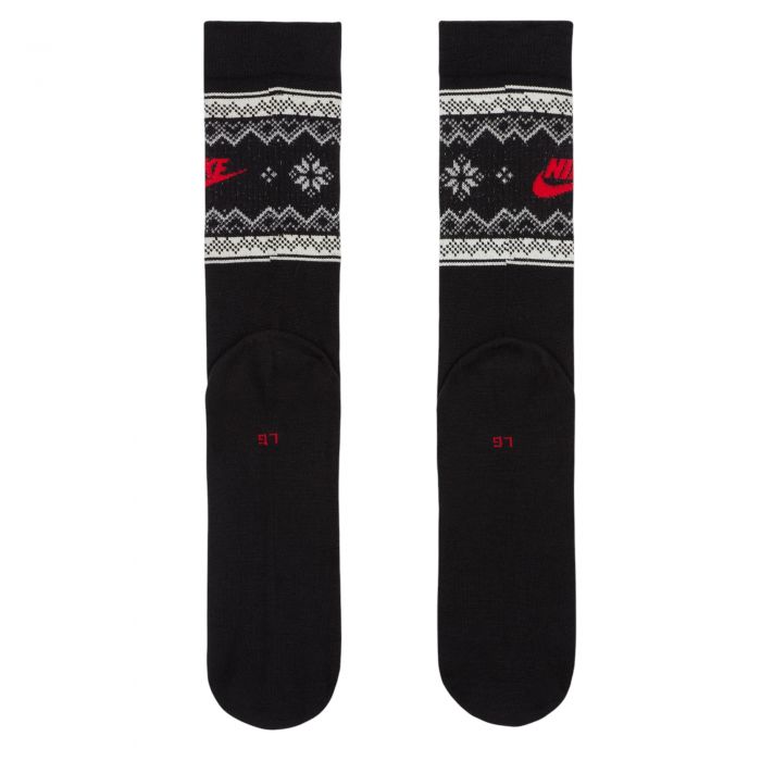 Fair Isle Crew Socks (1 Pair) Black