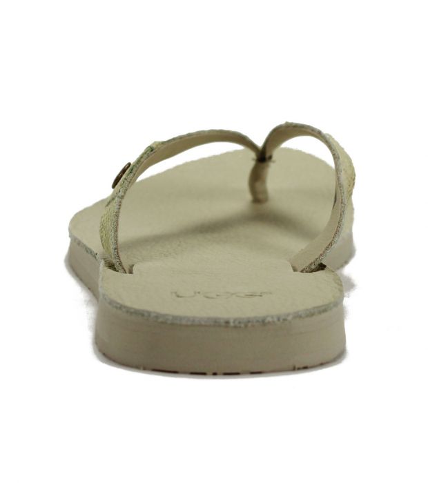 UGG Australia Ally Lizard Blank Canvas Sandal White White