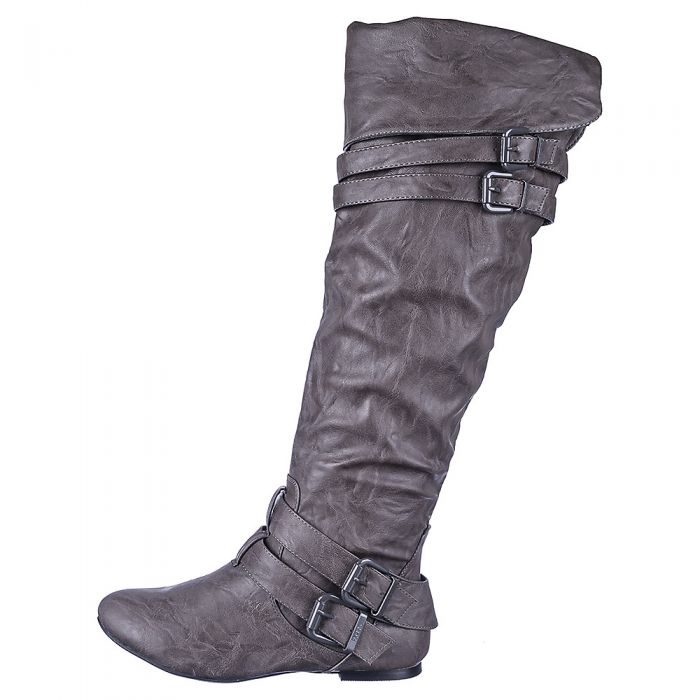 womens gray boots wide calf