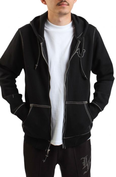 TRUE RELIGION Big T Zip Hoodie 105753-JETBLK - Shiekh