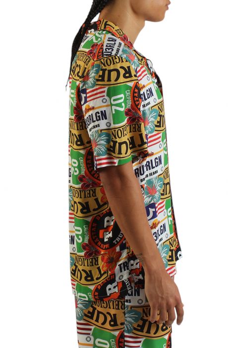 Allover West Coast Logo Camp Collar Shirt  White/Mix