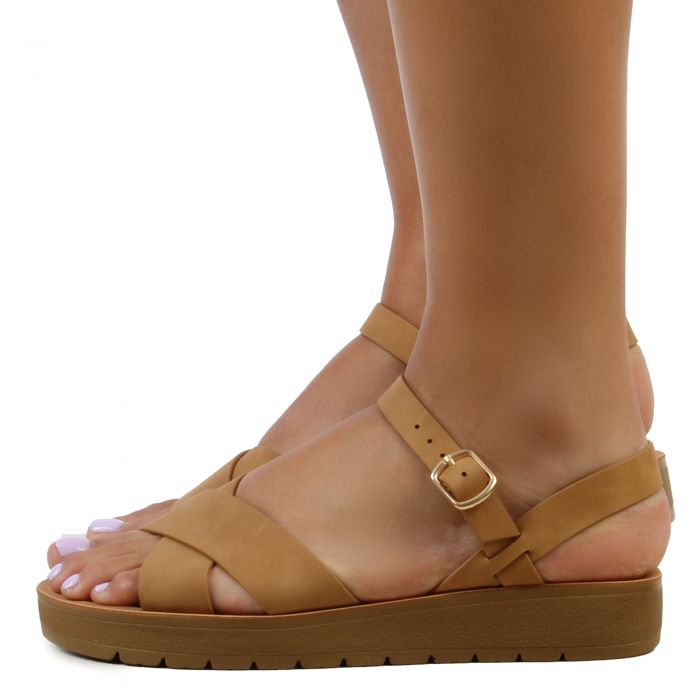 FD Chester Flat Sandal  Brown