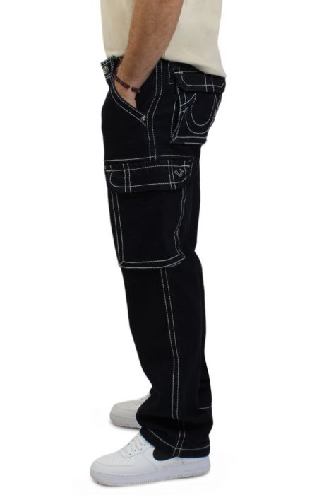 Baggy Big T Denim Cargo Pant  Black