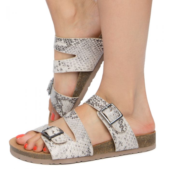 FD GUPPY-S SANDALS BEIGE PYTHON