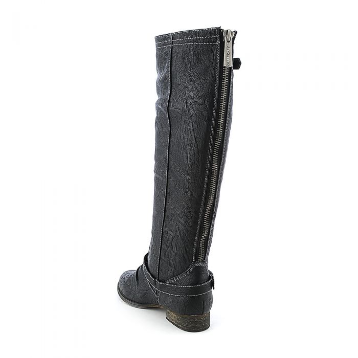 Women's Knee-High Boot Outlaw-81 Black Distressed