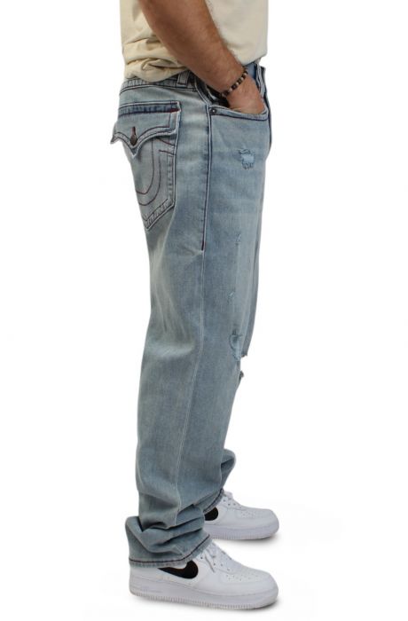 Bobby Distressed Baggy Jean Light Wash Blue