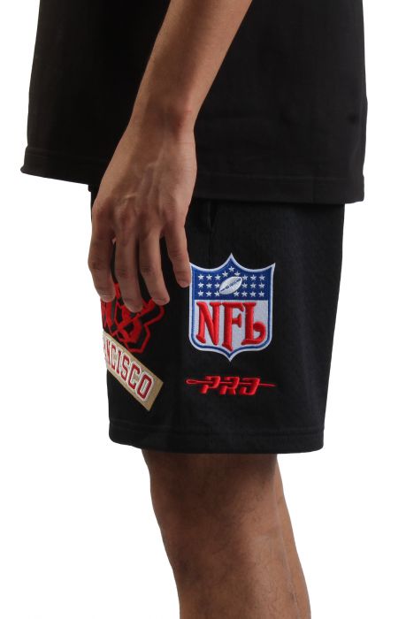 NFL San Francisco 49ers Mesh Shorts  Black