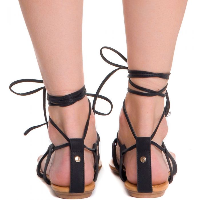 Women's S-LS9266P Strappy Thong Sandal BLACK