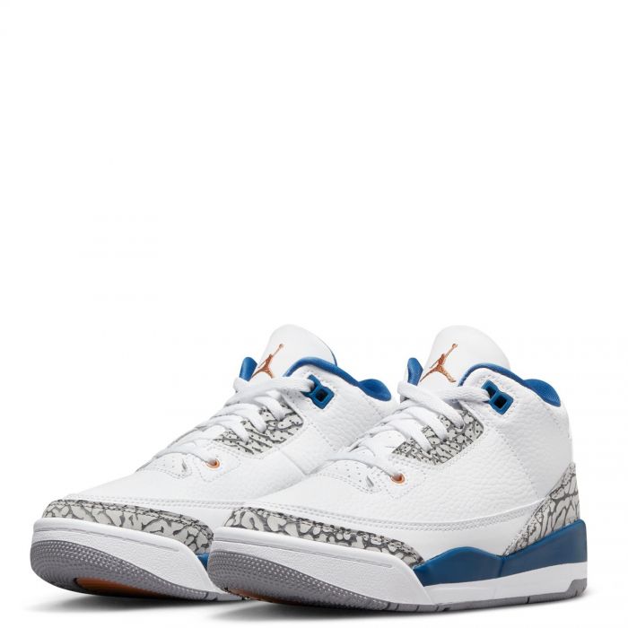 Pre-School Jordan 3 Retro  White/Mtlc Copper-True Blue-Cement Grey