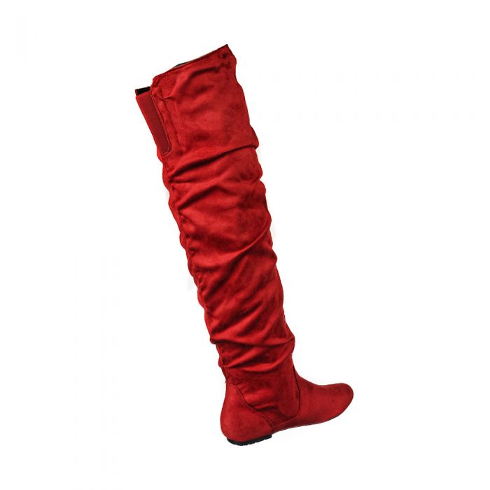 red suede thigh high boots