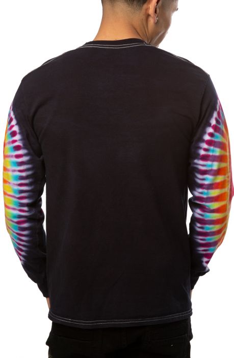 Acid Bath Long Sleeve Tie Dye Tee Black Tie Dye