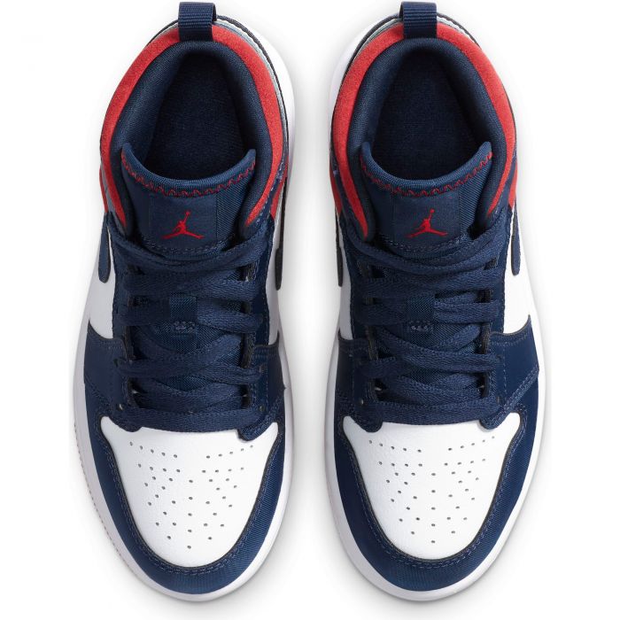 jordan 1 mid white university red