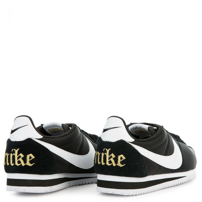 NIKE CORTEZ BASIC NYLON PREMIUM BLACK/WHITE-METALLIC GOLD