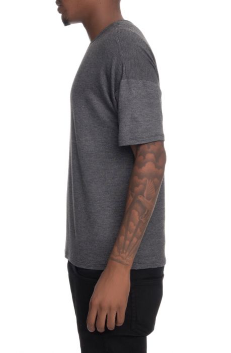The Drop Shoulder Box Fit French Terry Tee in Charcoal Charcoal