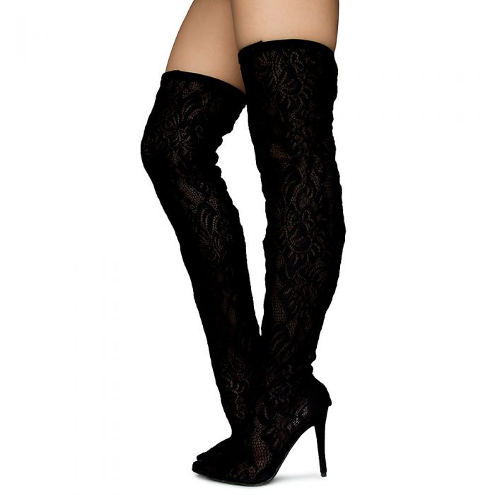 Dedicate-22s Over The Knee Boots BLACK
