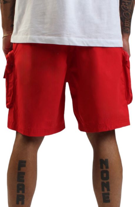 Utility Nylon Shorts Red