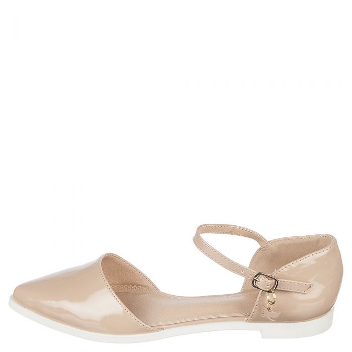 Julique-1 Pointed Toe Flat Nude